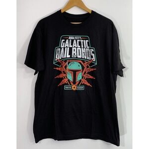 Star‎ Wars Boba Fett Shirt Men's XL Black Mandalorian Cotton